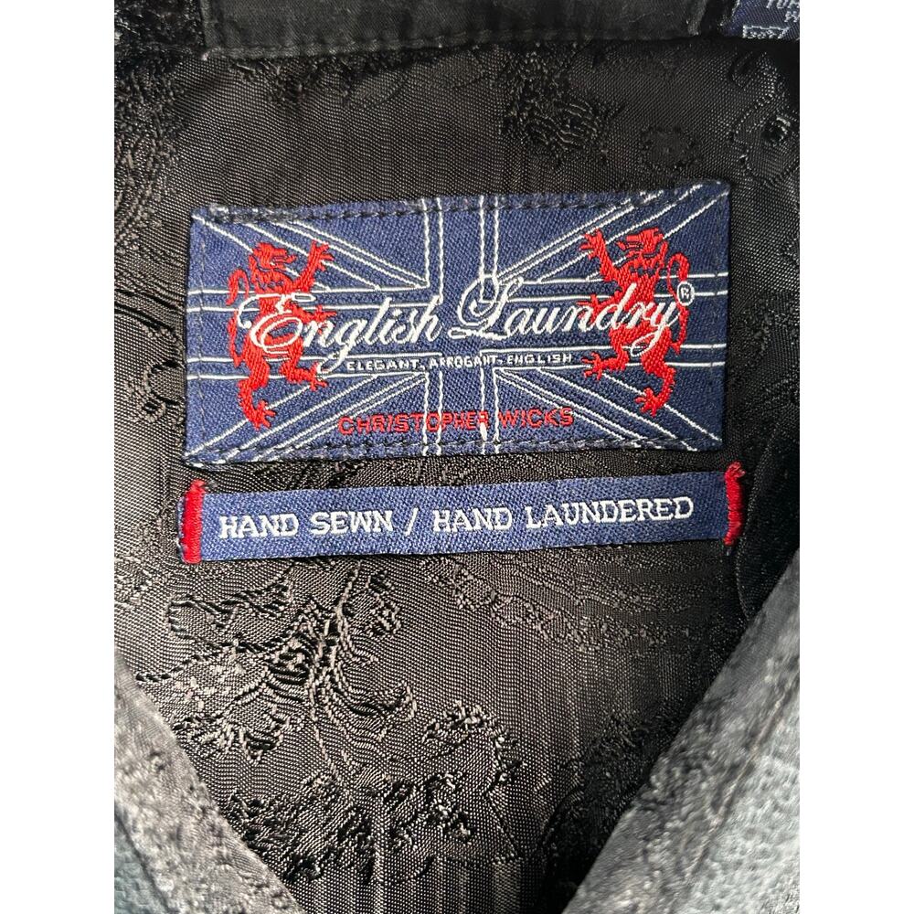 Y2K English Laundry Christopher Wicks Black Embroidered Shirt Men's M - Picture 3 of 15